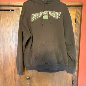 John Deere Brown Pullover Hoodie with Green Logo